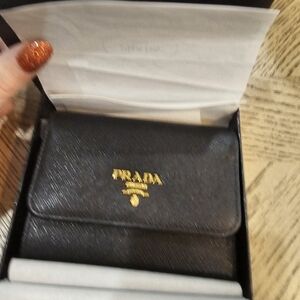 Prada Textured Black Leather Wallet
